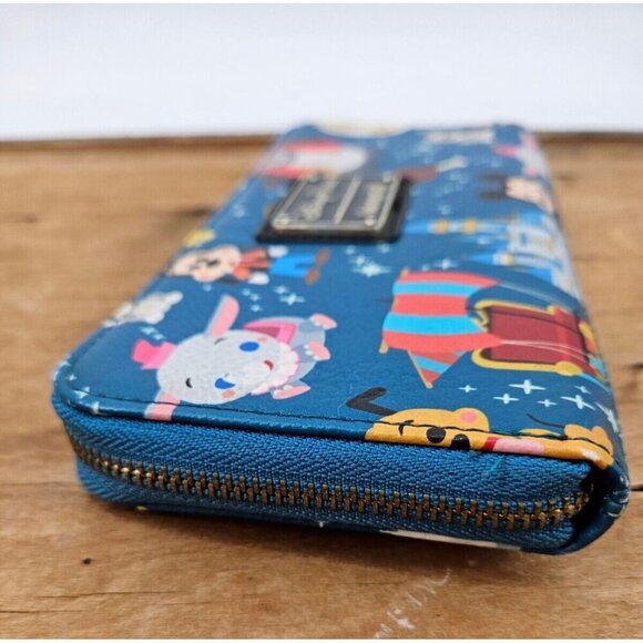 Loungefly Disney Parks Chibi Blue Wallet Characters Attraction Treats Mickey - Picture 4 of 10